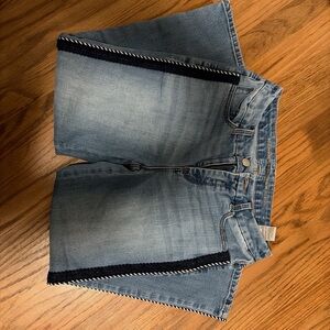 Chico's Light Blue Denim Shorts with Dark Trim